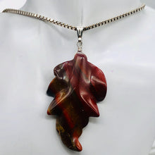 Load image into Gallery viewer, Carved Brecciated Jasper Leaf Sterling Silver Pendant | 2 3/4&quot; Long| 1 pendant |
