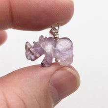 Load image into Gallery viewer, Hand Carved Rhino Amethyst Rhinoceros and Sterling Silver Pendant 509275AMLS - PremiumBead Alternate Image 4
