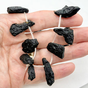 Tektite Natural Pendant Bead Strand | 33x25x15 to 26x8x7mm |18 Beads |