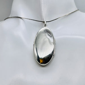 Sterling Silver Double Picture Oval Locket | 1 3/4" Long | Silver | 1 Locket |