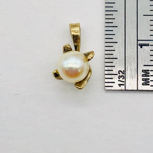 Pearl 14K Gold Filled Drop Pendant | 1/2" Long | White | 1 Pendant |