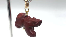 Load and play video in Gallery viewer, Natural Braciated Jasper Bear 14Kgf Pendant | 13x18x9mm | Dark Brick Red
