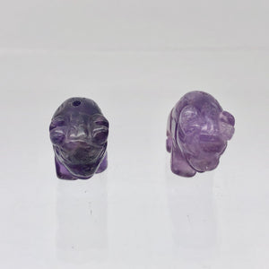Prosperity 2 Amethyst Hand Carved Bison / Buffalo Beads | 21x14x8mm | Purple - PremiumBead Alternate Image 9