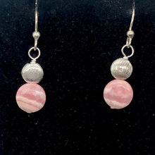Load image into Gallery viewer, Gemmy Rhodocrosite Sterling Silver Drop Earrings | 1 1/4&quot; Long | Pink Silver |
