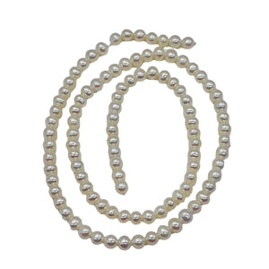 Premium White Freshwater Pearl Strand | 4.5x4.5-4.5x4mm | 100 Pearls }