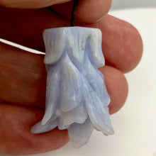 Load image into Gallery viewer, Blue Chalcedony Druzy Carved Flower Bead | 52.3 cts | 39x19mm | Blue | 1 bead | - PremiumBead Alternate Image 6
