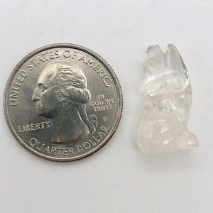 Howling New Moon 2 Carved Clear Quartz Wolf Coyote Beads | 21x11x8mm | Clear - PremiumBead Alternate Image 8