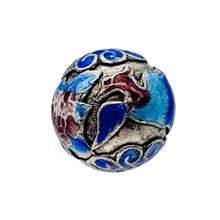 Load image into Gallery viewer, Crane Bird 1 Silver Cloisonne 16mm Round Bead 10591
