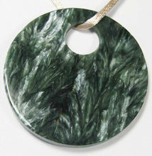 Load image into Gallery viewer, Rare Russian Green Seraphinite 50x6mm Disc Pendant Bead 9631H - PremiumBead Alternate Image 2
