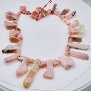 Peruvian Opal 91g Varied Bead Strand | 16" | Pink | 43 Beads |