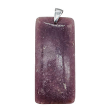 Load image into Gallery viewer, Natural Purple Lepidolite Large Rectangular Sterling Silver Pendant | 2 3/4&quot; |
