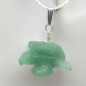 Semi Precious Stone Jewelry Soaring Eagle Pendant Necklace of Aventurine/Silver - PremiumBead Primary Image 1