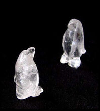 Load image into Gallery viewer, March of The Penguins 2 Carved Quartz Beads | 21x12x11mm | Clear - PremiumBead Primary Image 1
