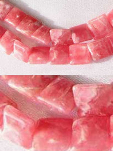 2 Natural Rhodochrosite 8mm Square Coin Beads - PremiumBead Primary Image 1