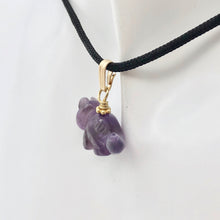 Load image into Gallery viewer, Purple Dinosaur Pendant Amethyst Triceratops 14K Gold-Filled Pendant 509303AMG
