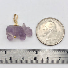 Load image into Gallery viewer, Hand Carved Rhino Amethyst Rhinoceros and 14k Gold Filled Pendant 509275AMLG - PremiumBead Alternate Image 4
