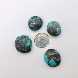4 Genuine Natural Turquoise Nugget Beads | 245.4 cts | Blue/Black | 4 Beads - PremiumBead Alternate Image 3