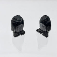 Load image into Gallery viewer, Hand-Carved Obsidian Penguin Bead Figurine! | 21.5x12.5x11mm | Black/White - PremiumBead Alternate Image 9
