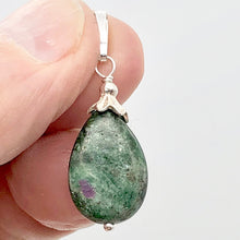 Load image into Gallery viewer, Rare Ruby Fuchsite Teardrop Shaped Sterling Silver Pendant | 1 1/4&quot; Long
