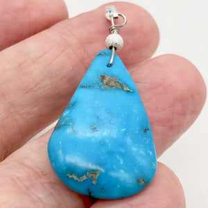 Designer! Turquoise Sterling Silver Pendant | 2 inches long |