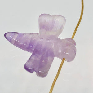 2 Hand Carved Amethyst Dragonfly Animal Beads | 21x20.5x6.5mm | Light Purple - PremiumBead Alternate Image 2