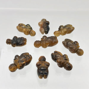 2 Carved Tigereye Goddess of Willendorf Beads | 20x9x7mm | Golden Brown - PremiumBead Alternate Image 8