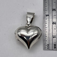 Load image into Gallery viewer, Sterling Silver Puffy Heart Photo Pendant | 1&quot; Long | Silver | 1 Pendant |
