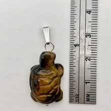 Load image into Gallery viewer, Adorable Tigereye Carved Turtle Sterling Silver Pendant | 1.25&quot; (Long) | - PremiumBead Alternate Image 6

