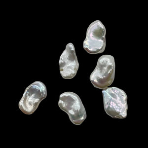 Rose Petal White Keishi Pearls | 12x7mm | White | Keishi | 6 pearls |
