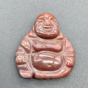 Exotic Fancy Jasper Hand Carved Buddha Bead | 33x30x7mm | Red
