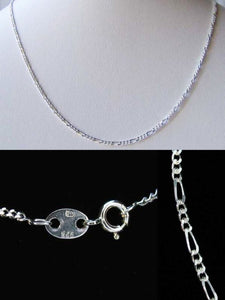 Italian! 16" Silver Figaro Chain Necklace 10032A - PremiumBead Primary Image 1