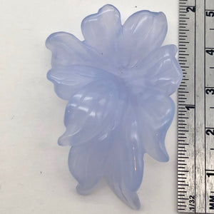 42cts Exquisitely Hand Carved Blue Chalcedony Flower Pendant Bead - PremiumBead Alternate Image 6