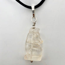 Load image into Gallery viewer, New Moon! Clear Quartz Wolf 925 Sterling Silver Pendant - PremiumBead Alternate Image 7
