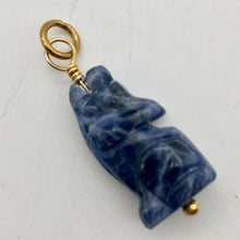 Load image into Gallery viewer, Sodalite Wolf Pendant Necklace | Semi Precious Stone Jewelry | 14k Pendant
