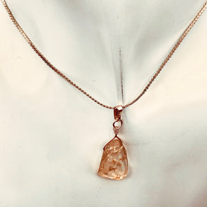 Glowing Golden Citrine Nugget 14K Gold Filled Wire Wrap Pendant | 1 1/4" Long |