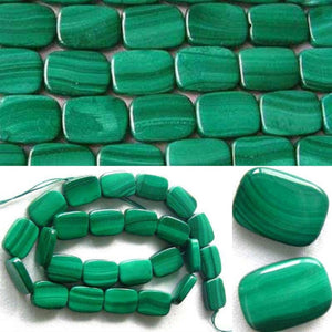 2 Natural Malachite 16x11mm Rectangle Coin Beads 008673 - PremiumBead Primary Image 1