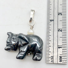 Load image into Gallery viewer, Wild Hematite Elephant Sterling Silver Pendant | 21x16x8mm| Black | 1 5/8&quot; long| - PremiumBead Alternate Image 3
