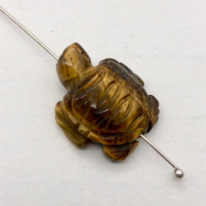 Adorable Tigereye Sea Turtle Figurine | 20x17x7mm | Golden Brown - PremiumBead Alternate Image 4