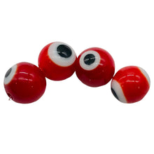 Load image into Gallery viewer, Lampwork Glass Eye Parcel of Round | 8 mm | Red | 4 Beads |
