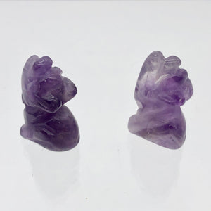 Howling 2 Carved Amethyst Wolf / Coyote Beads | 21x11x8mm | Purple - PremiumBead Alternate Image 5