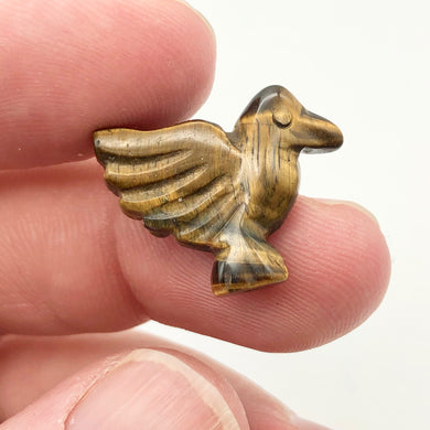 Lovely Hand Carved Tiger's Eye Dove Bird Figurine | 25.5x18x7 | Golden - PremiumBead Primary Image 1