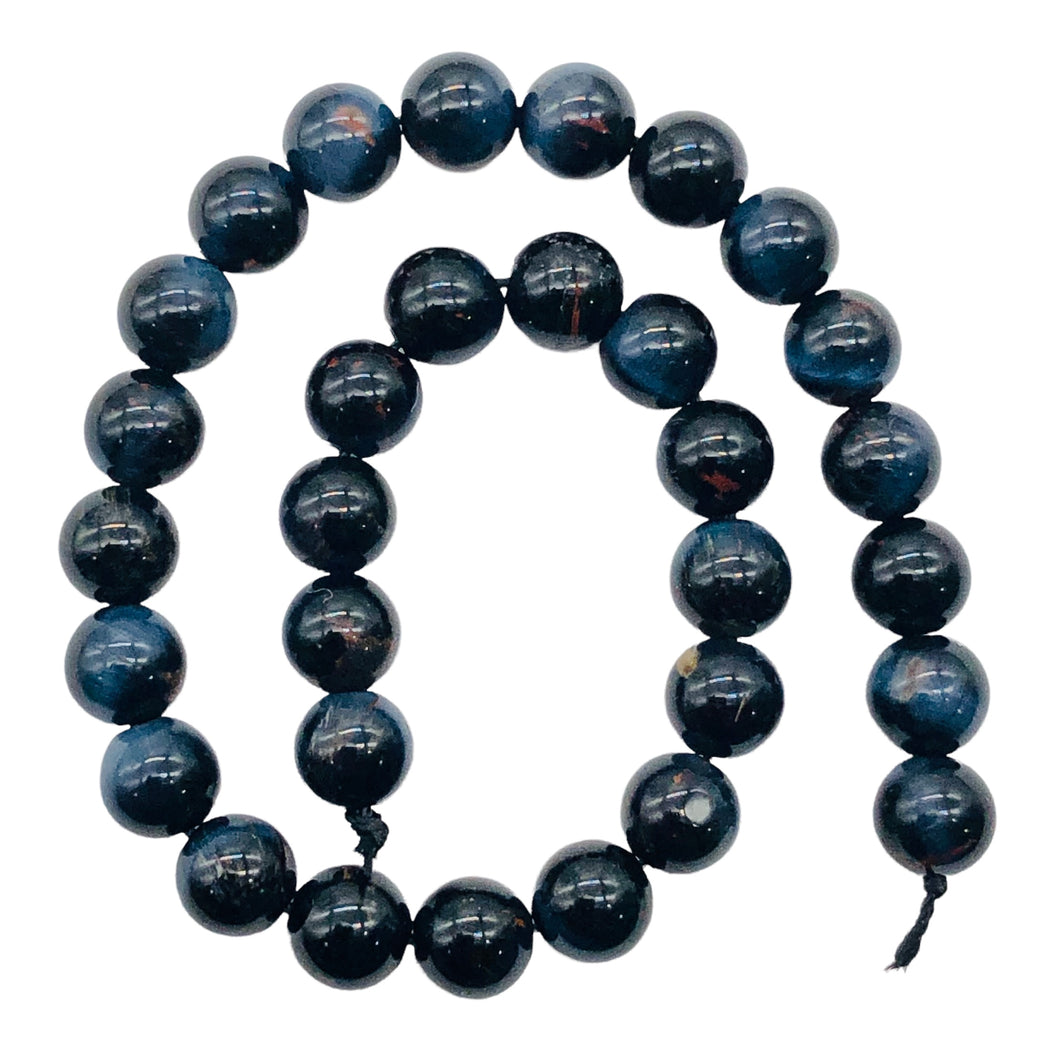 Tigers Eye Half Strand Round | 7 mm | Blue | 31 Beads |