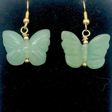 Load image into Gallery viewer, Aventurine Butterfly 14Kgf Gold Earrings | Semi Precious Stone Jewelry | - PremiumBead Alternate Image 4

