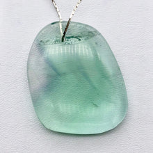 Load image into Gallery viewer, Teal/Green/Clear Fluorite Freeform Pendant Bead! | 40x30mm | Green | Oval | - PremiumBead Alternate Image 3
