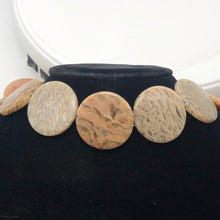 Load image into Gallery viewer, Feldspar Coin Bead Strand | 35x6mm | 11 Beads | Tan Black Red |
