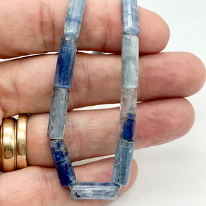 Shimmering Blue Kyanite Tube Bead 16" Strand |17x6mm | Blue| 21 beads | - PremiumBead Alternate Image 3