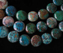 Load image into Gallery viewer, Natural Chrysocolla 12mm Coin Bead Strand 110421 - PremiumBead Alternate Image 2
