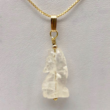 Load image into Gallery viewer, Quartz Wolf Pendant Necklace | Semi Precious Stone Jewelry | 14k Pendant - PremiumBead Primary Image 1
