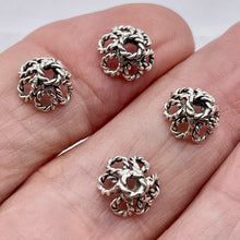 Load image into Gallery viewer, Solid Sterling Silver 9x6mm Intricate Filigree Bead Caps Strand | Approx. 88 |
