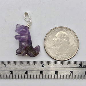 Purple Dinosaur Amethyst Tyrannosaurus Rex Sterling Silver Pendant 509302AMS - PremiumBead Alternate Image 5
